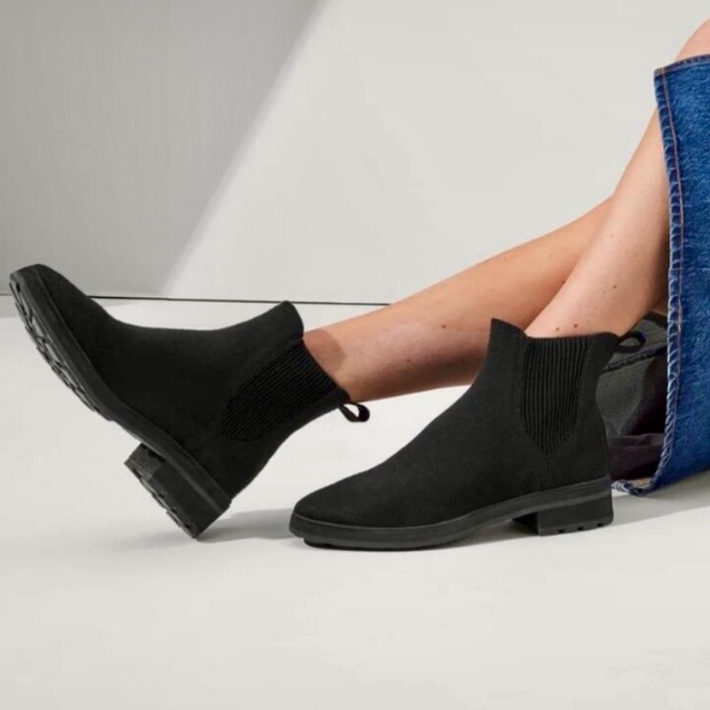LIKE NEW Rothy's The Lug Boot Merino Wool Black 8